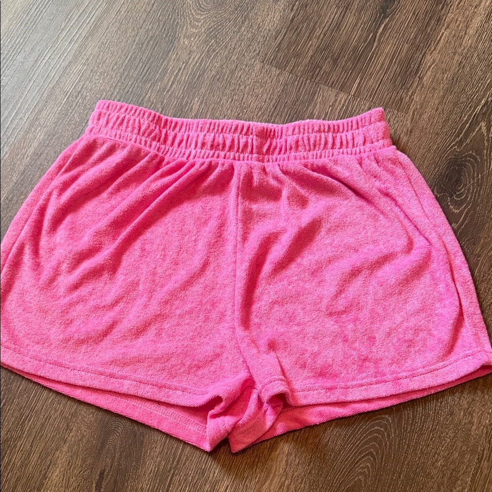 SHEIN Hot Pink Terry Cloth Athletic Shorts